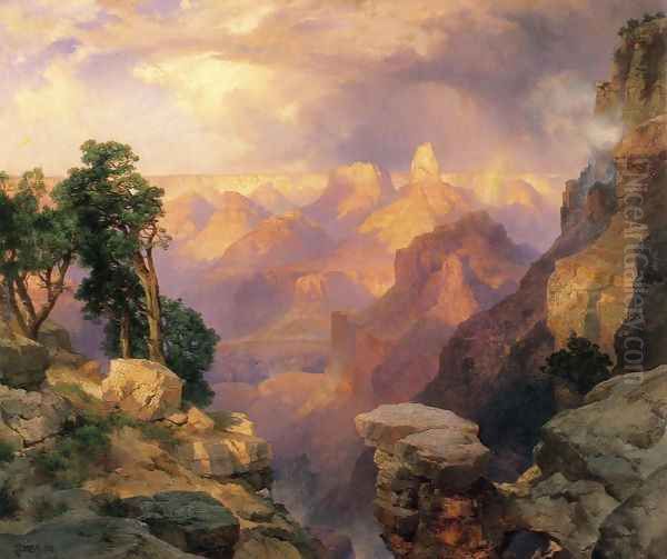 Grand Canyon With Rainbows Oil Painting by Thomas Moran