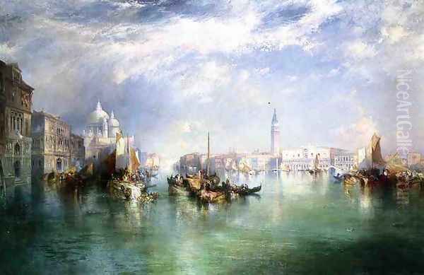 Entrance To The Grand Canal Venice2 Oil Painting by Thomas Moran