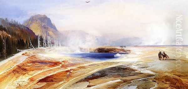 Big Springs In Yellowstone Park Oil Painting by Thomas Moran