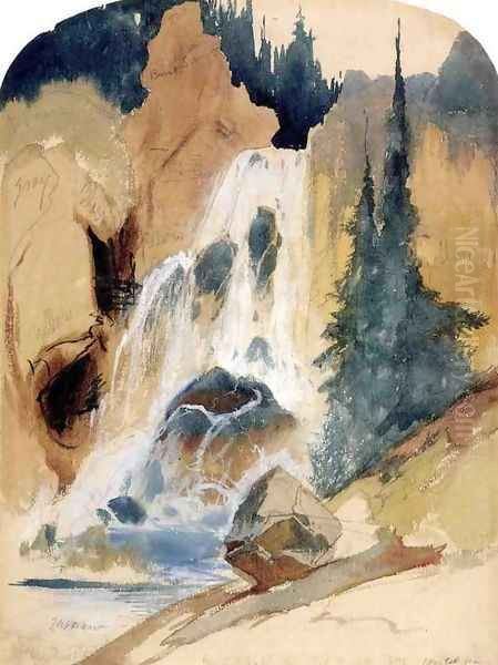 Crystal Falls Oil Painting by Thomas Moran