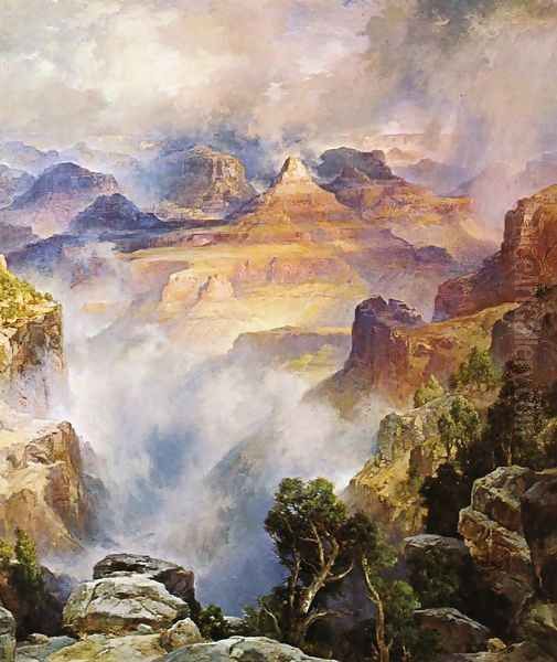 Canyon Mists: Zoroaster Peak [Grand Canyon, Arizona] Oil Painting by Thomas Moran