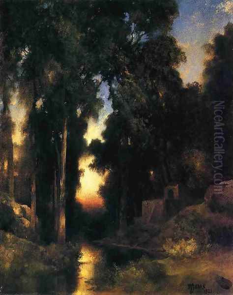 Mission In Old Mexico Oil Painting by Thomas Moran