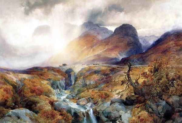 Pass At Glencoe Scotland Oil Painting by Thomas Moran