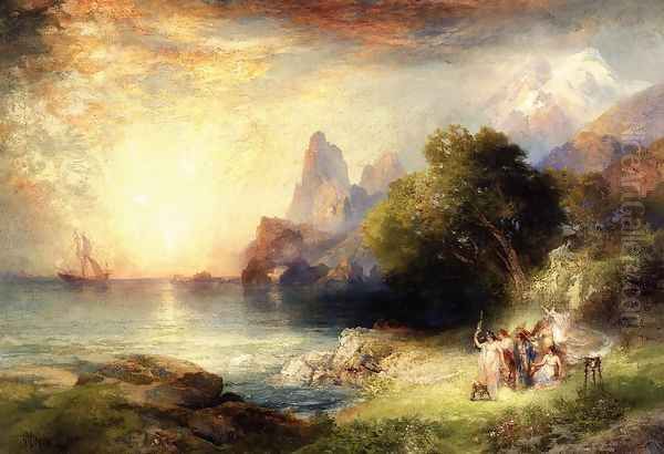 Ulysses And The Sirens Oil Painting by Thomas Moran