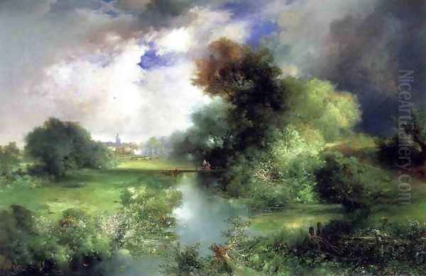 June East Hampton Oil Painting by Thomas Moran