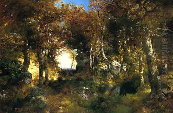 The Woodland Pool Oil Painting by Thomas Moran