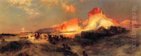 Green River Cliffs Wyoming Oil Painting by Thomas Moran