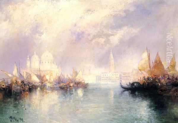 The Church Of Santa Maria Della Salute Venice Oil Painting by Thomas Moran