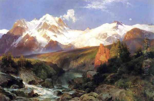 The Teton Range Oil Painting by Thomas Moran