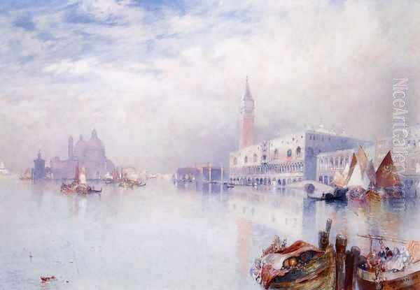 Venetian Scene Oil Painting by Thomas Moran