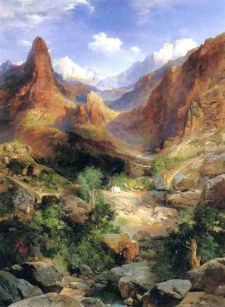 Bright Angel Trail Oil Painting by Thomas Moran