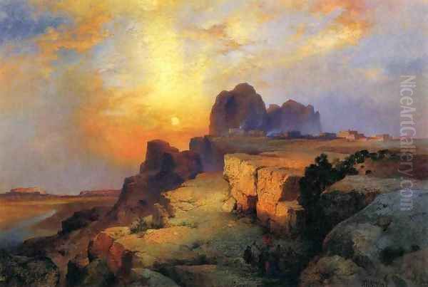 Hopi Museum, Arizona Oil Painting by Thomas Moran