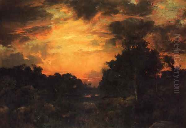 Sunset On Long Island2 Oil Painting by Thomas Moran