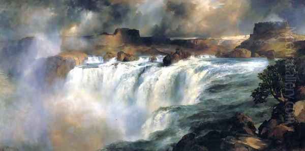 Shoshone Falls on the Snake River Oil Painting by Thomas Moran