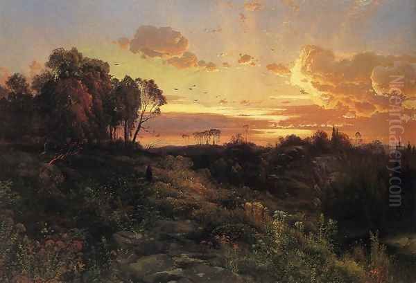 Dusk Wings Oil Painting by Thomas Moran