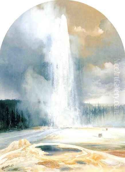 Old Faithful Oil Painting by Thomas Moran