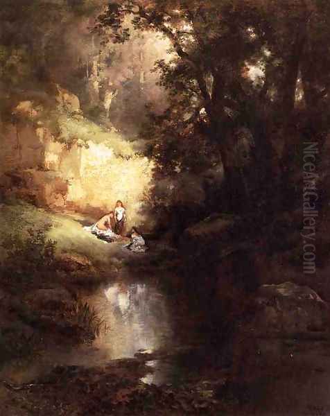 The Bathers Oil Painting by Thomas Moran