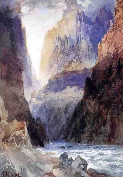 Zion Canyon Oil Painting by Thomas Moran