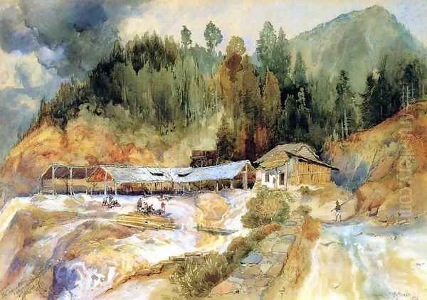 Trojes Mine Oil Painting by Thomas Moran