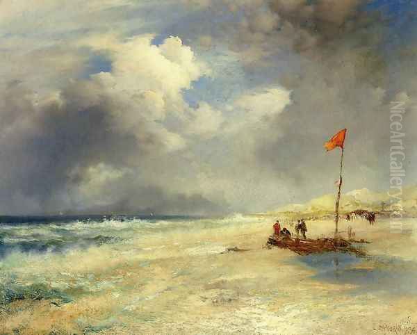 East Hampton Beach I Oil Painting by Thomas Moran