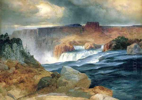 Shoshone Falls, Idaho Oil Painting by Thomas Moran