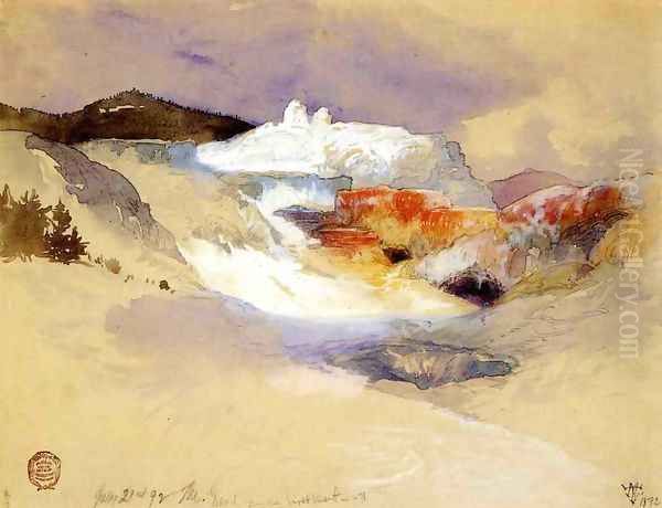 Hot Springs, Yellowstone Oil Painting by Thomas Moran