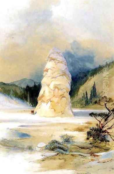 The Hot Springs of Gardiners River, Extinct Geyser Crater Oil Painting by Thomas Moran