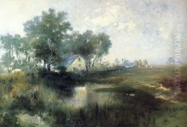 Misty Morning, Appaquogue Oil Painting by Thomas Moran