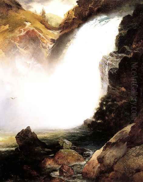 Landscape with Waterfall Oil Painting by Thomas Moran