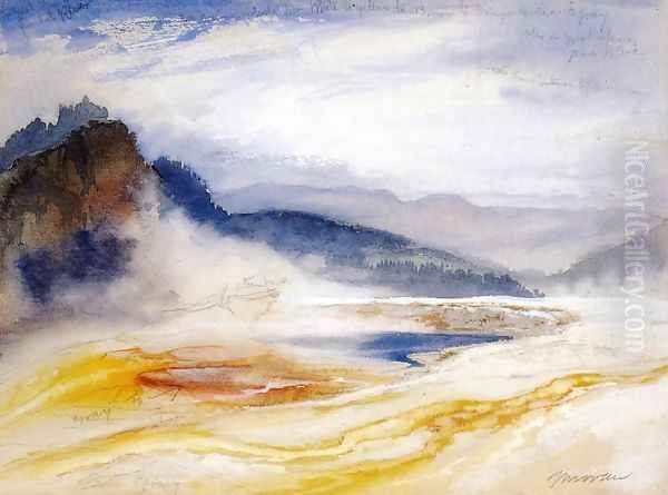 Great Springs of the Firehole River Oil Painting by Thomas Moran