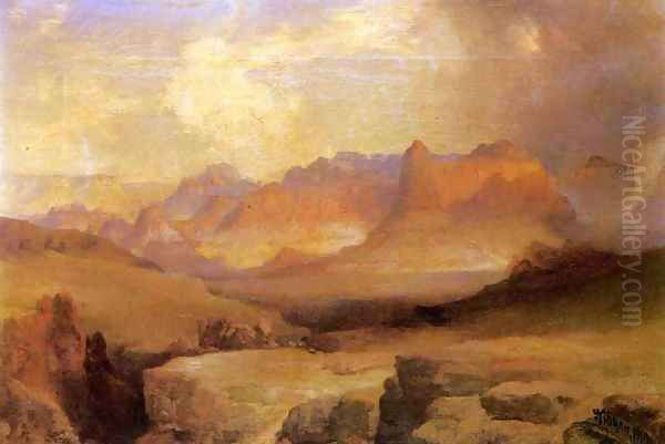 View of Yosemite Oil Painting by Thomas Moran