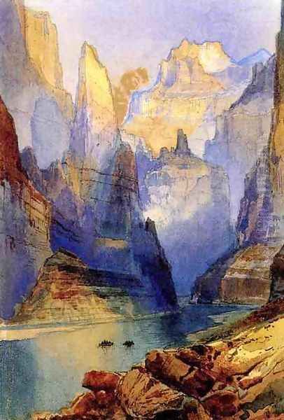 Zion Valley Oil Painting by Thomas Moran