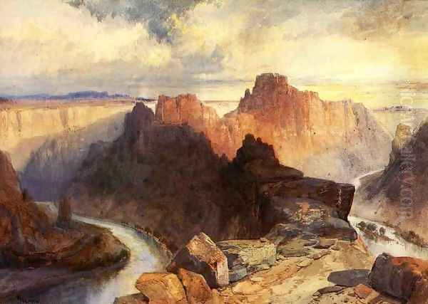 Summer, Amphitheatre, Colorado River, Utah Territory Oil Painting by Thomas Moran