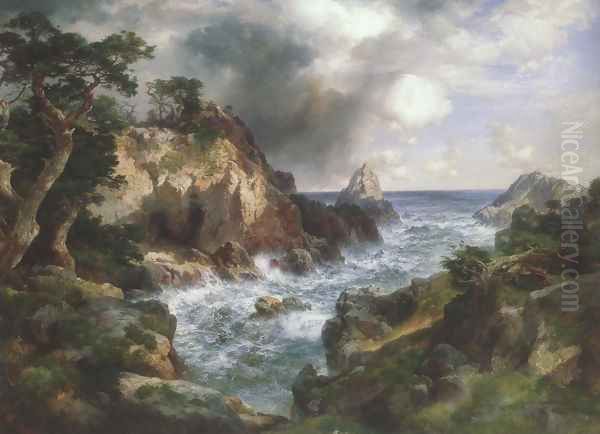 Point Lobos Monterey California 1912 Oil Painting by Thomas Moran