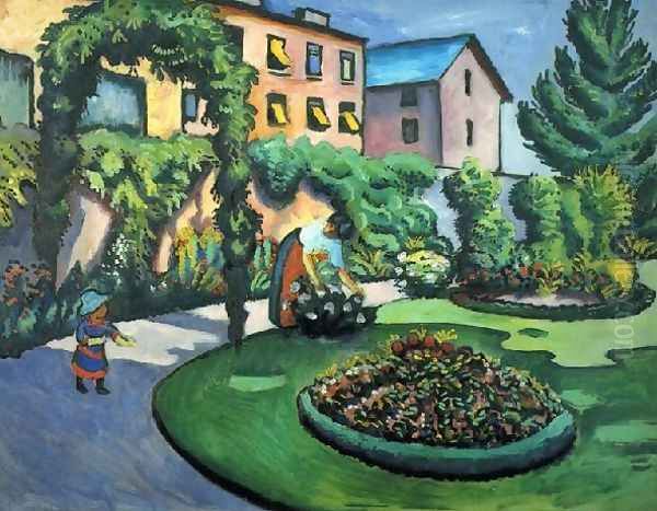 A Garden Oil Painting by August Macke