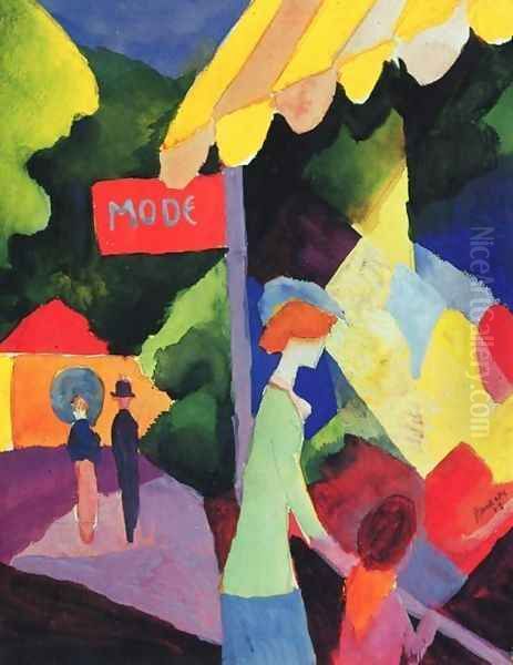 Fashion Store Window Oil Painting by August Macke