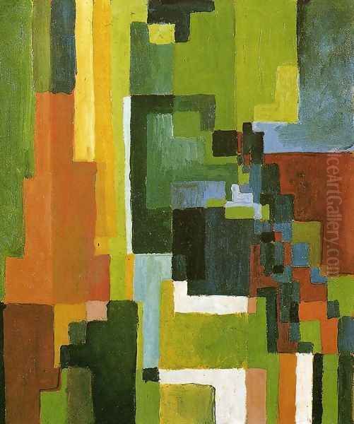 Coloured Forms II Oil Painting by August Macke