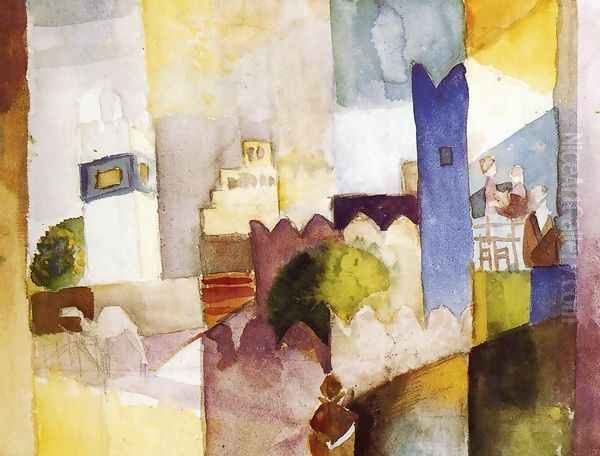 Kairouan Oil Painting by August Macke