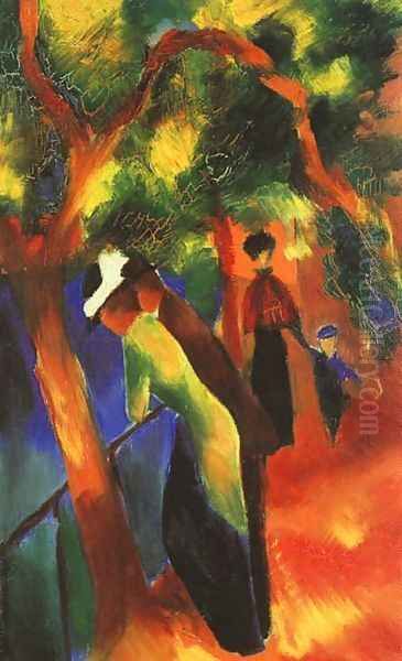 Sunlight Walk (Sonniger Weg) 1913 Oil Painting by August Macke