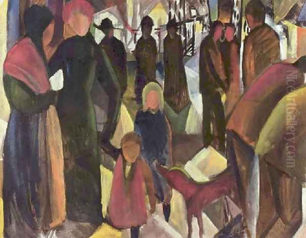 Departure Oil Painting by August Macke