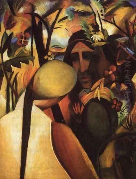 Indians Oil Painting by August Macke