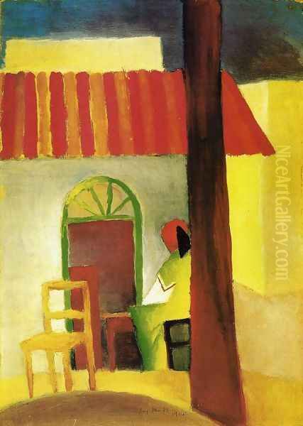 Turkish Cafe Oil Painting by August Macke