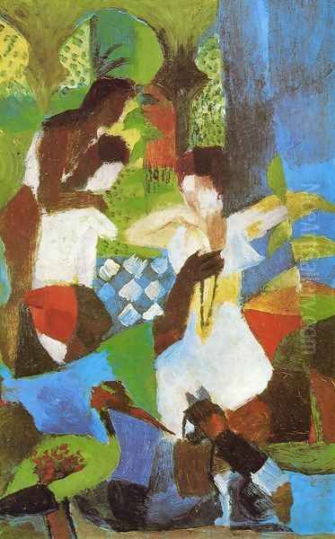 Turkish Jewel Trader Oil Painting by August Macke