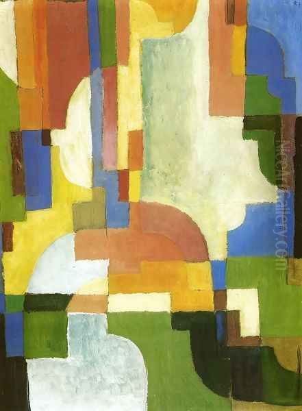 Colored Forms I Oil Painting by August Macke