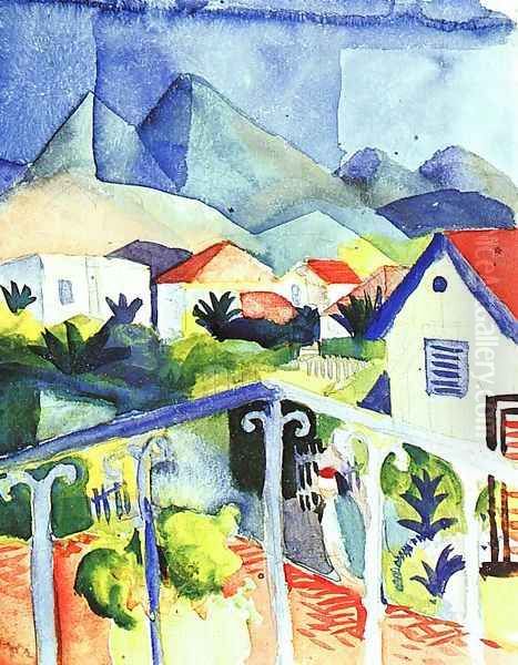 St. Germain near Tunis 1914 Oil Painting by August Macke