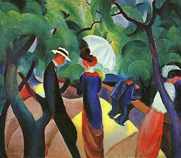 Promenade 1913 Oil Painting by August Macke