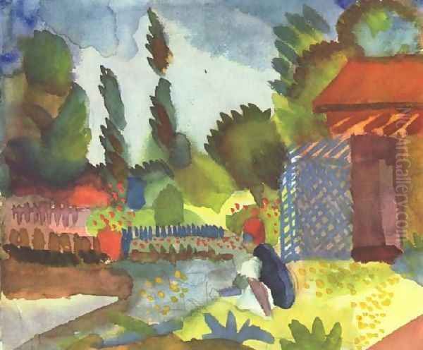 Sitting Arab Oil Painting by August Macke