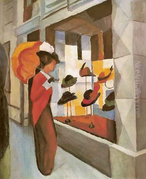 Milliner's (Hutladen) Oil Painting by August Macke