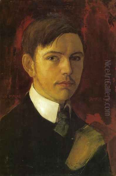 Self Portrait 1906 Oil Painting by August Macke