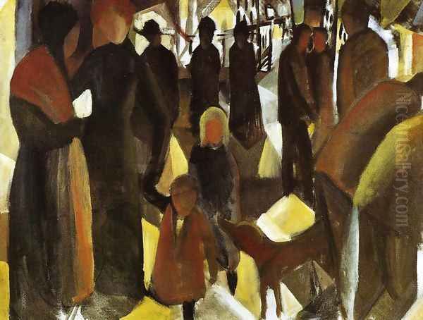 Leave-Taking (Abschied) 1914 Oil Painting by August Macke